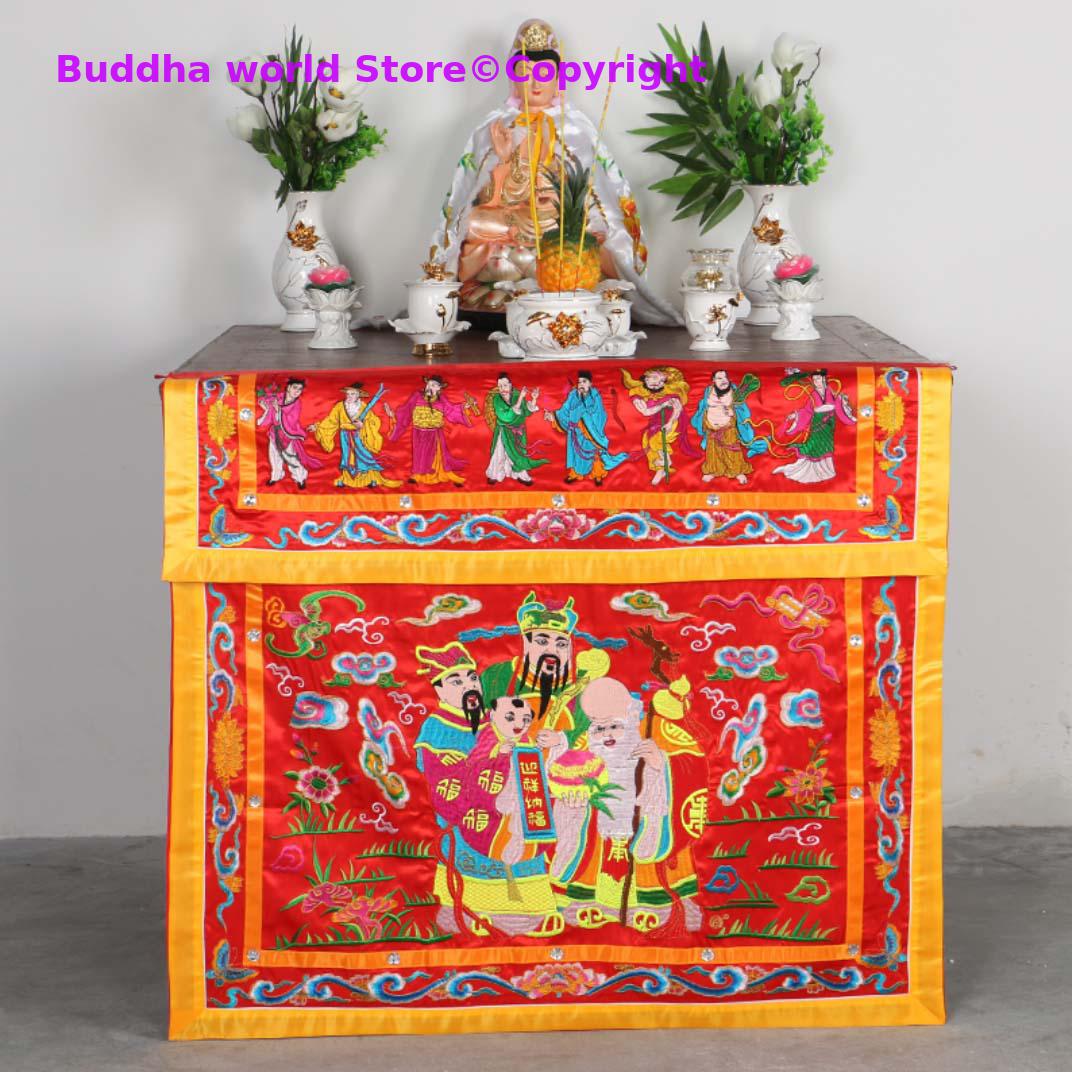 Home Textiles China - 仏教の道教の家の寺院の崇拝、8人の不滅、ba、fu、lu、shou、悪意のある刺embroidery、祭壇のテーブル、エンクロージャーカーテン