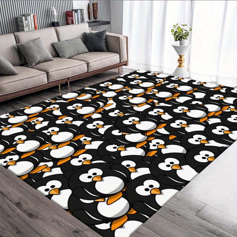 Home Textiles Rug - 漫画風のかわいいペンギンラグ - リビングルーム、寝室、家の装飾用の滑り止め加工済み洗えるカーペット