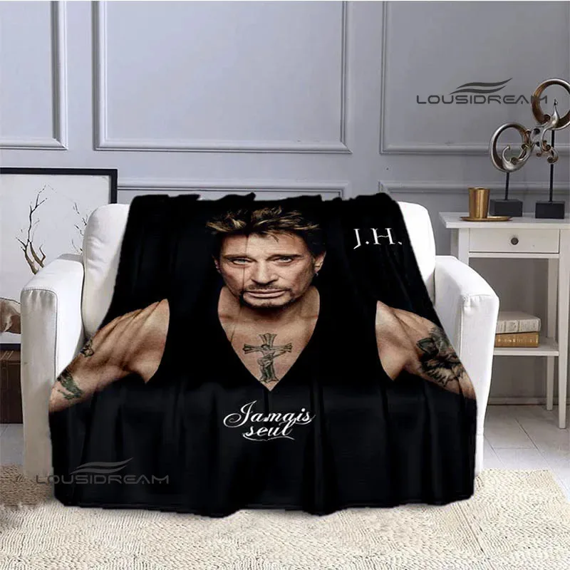 Home Lines Textiles - フレンチロックスタージョニー・アリデイプリントブランケットピクニックブランケットフランジ暖かいブランケットホームトラベルブランケットベッドライニング