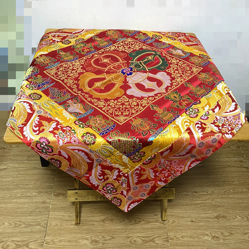 Home Textiles China - 仏教用品卸売 チベット 家庭仏教 寺院 八吉祥金剛刺繍十字金剛祭壇テーブルクロス装飾