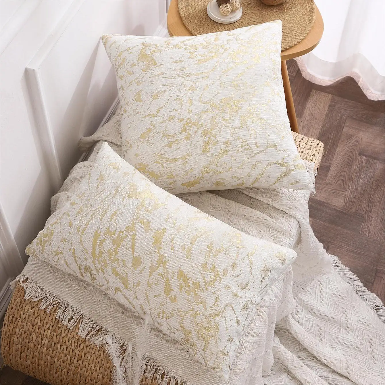 シェニールクッションカバーソフトスロー枕カバー正方形高級枕ケ - Pillow Cover 20X20 のレビューと価格