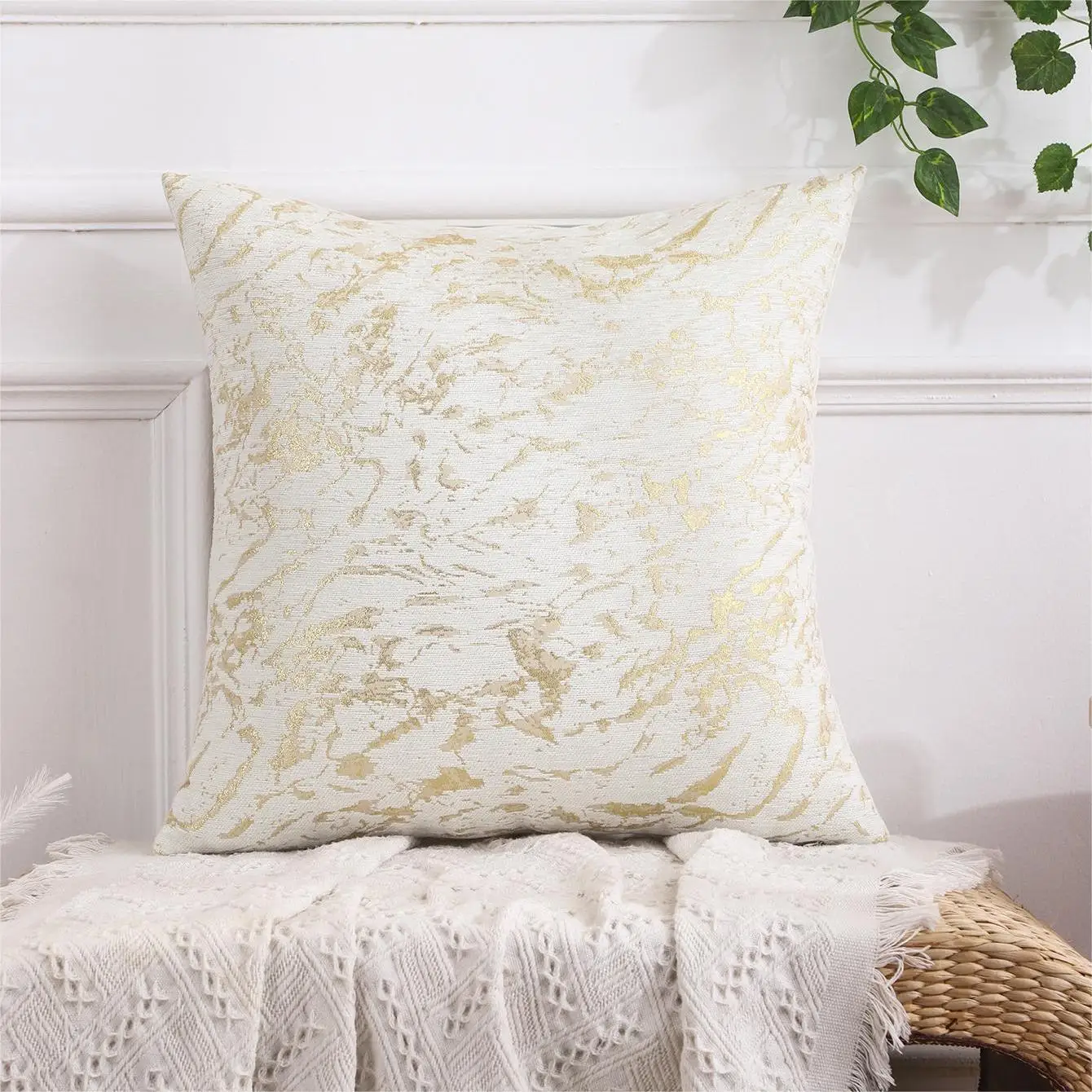 シェニールクッションカバーソフトスロー枕カバー正方形高級枕ケ - Pillow Cover 20X20 のレビューと価格