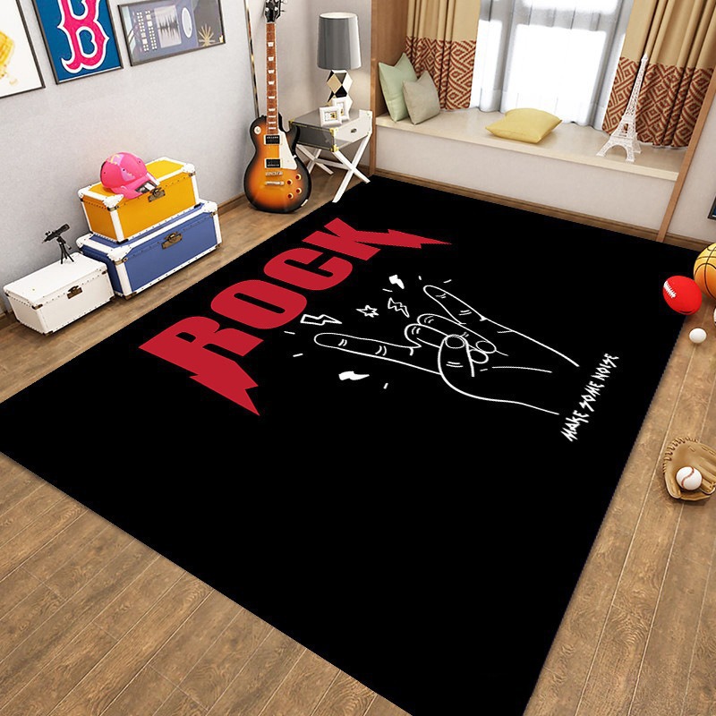 ロックンロールカーペット ハードロック レブル エレクトロニ - Home Textiles Rug のレビューと価格
