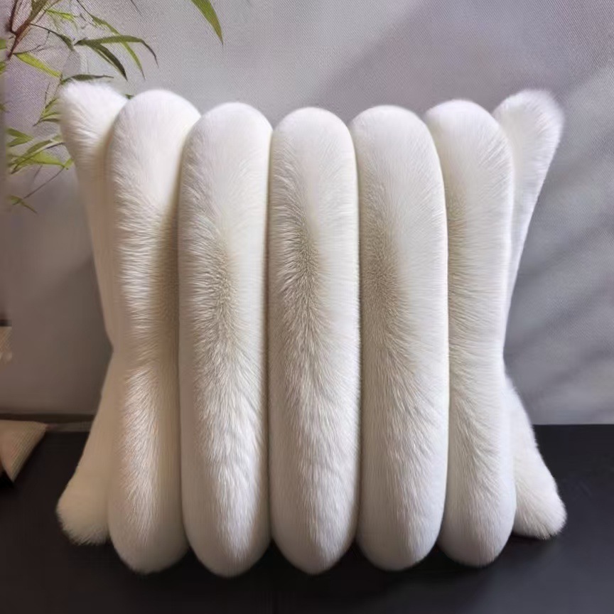 厚手のストライプ柄装飾用クッションカバー、ふわふわのぬいぐる - Pillow Cover 20X20 のレビューと価格