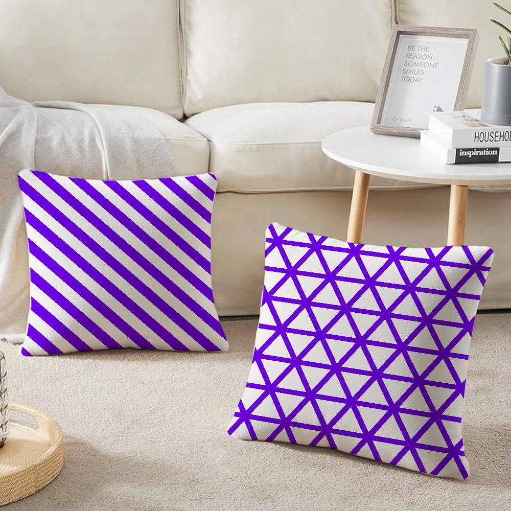 ソフトパープルライン枕カバー家の装飾ソファベッド用スローカー - Home Lines Textiles のレビューと価格