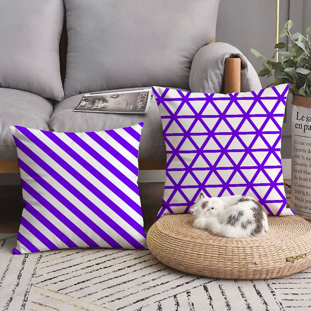 ソフトパープルライン枕カバー家の装飾ソファベッド用スローカー - Home Lines Textiles のレビューと価格