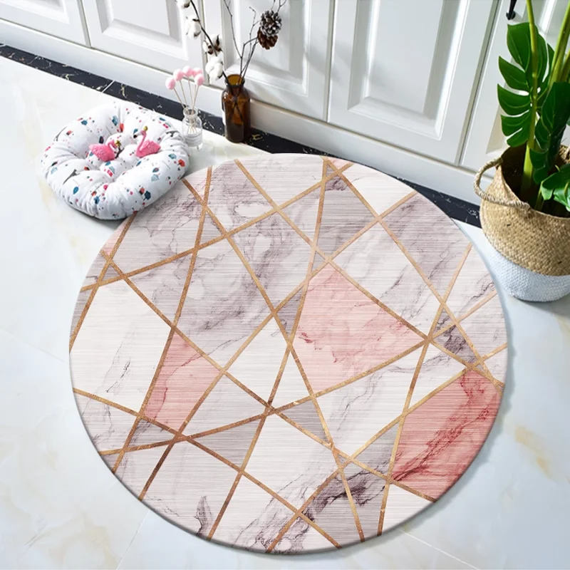~O~リビングルーム用の軽奢な丸型フロアマット – 柔らかい - Home Lines Textiles のレビューと価格