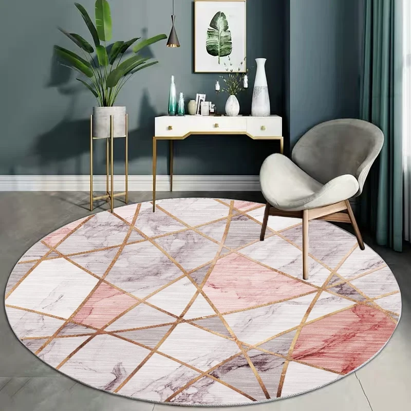 ~O~リビングルーム用の軽奢な丸型フロアマット – 柔らかい - Home Lines Textiles のレビューと価格