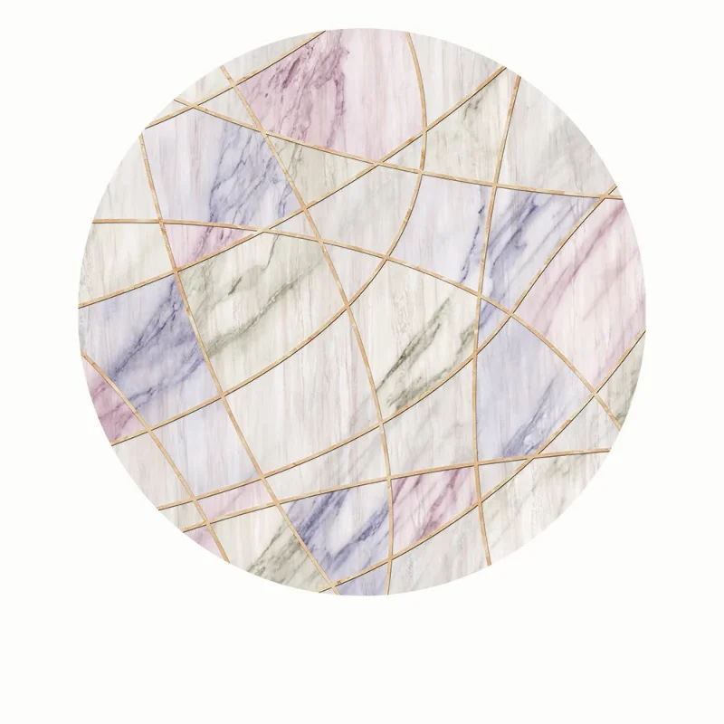 ~O~リビングルーム用の軽奢な丸型フロアマット – 柔らかい - Home Lines Textiles のレビューと価格