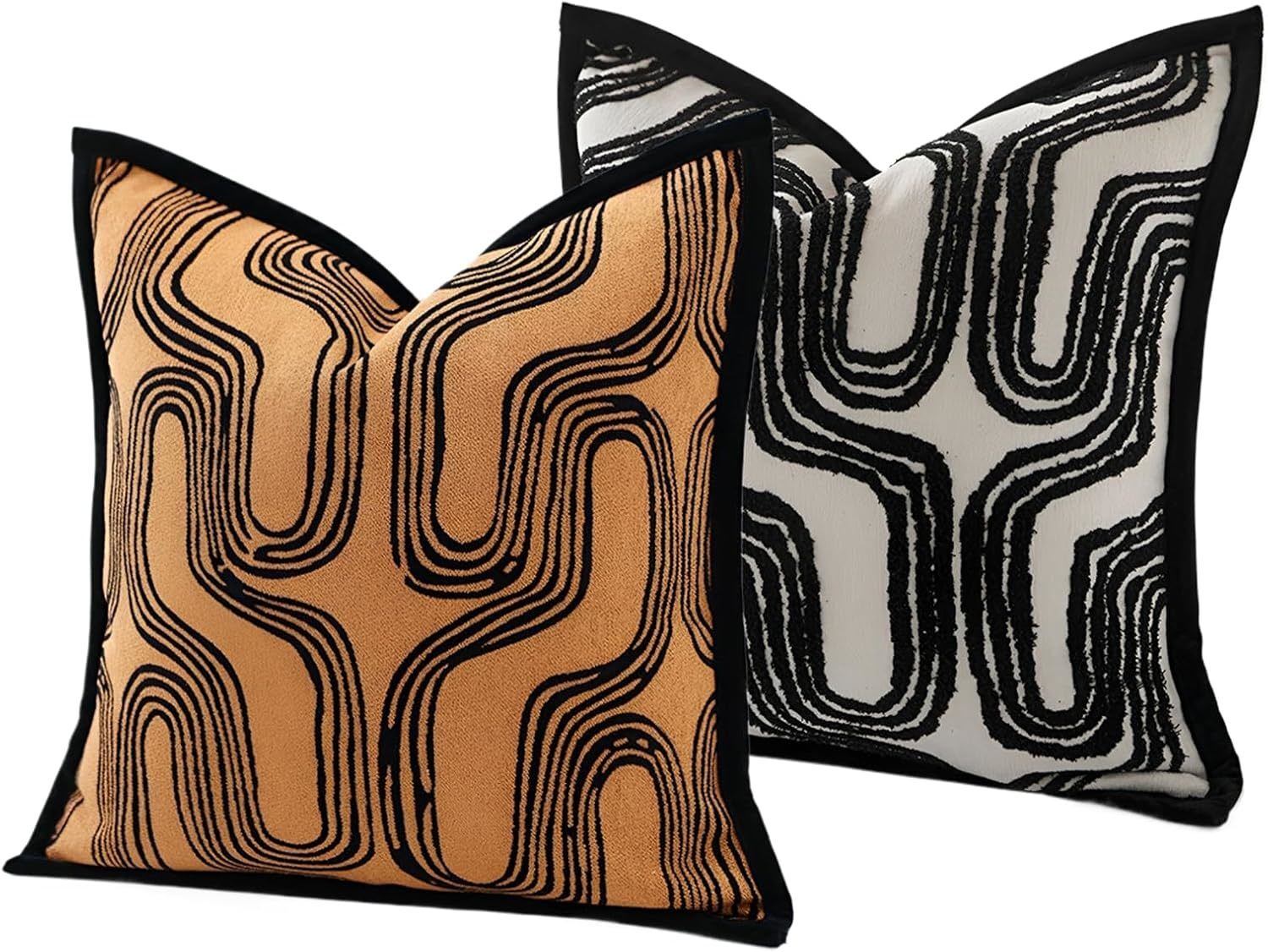 ハイエンド両面幾何学ジャカードクッションカバーモダンライトラ - Pillow Cover 20X20 のレビューと価格