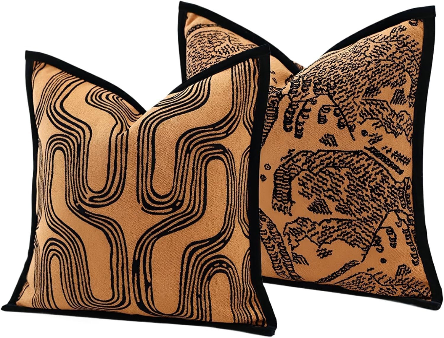 ハイエンド両面幾何学ジャカードクッションカバーモダンライトラ - Pillow Cover 20X20 のレビューと価格