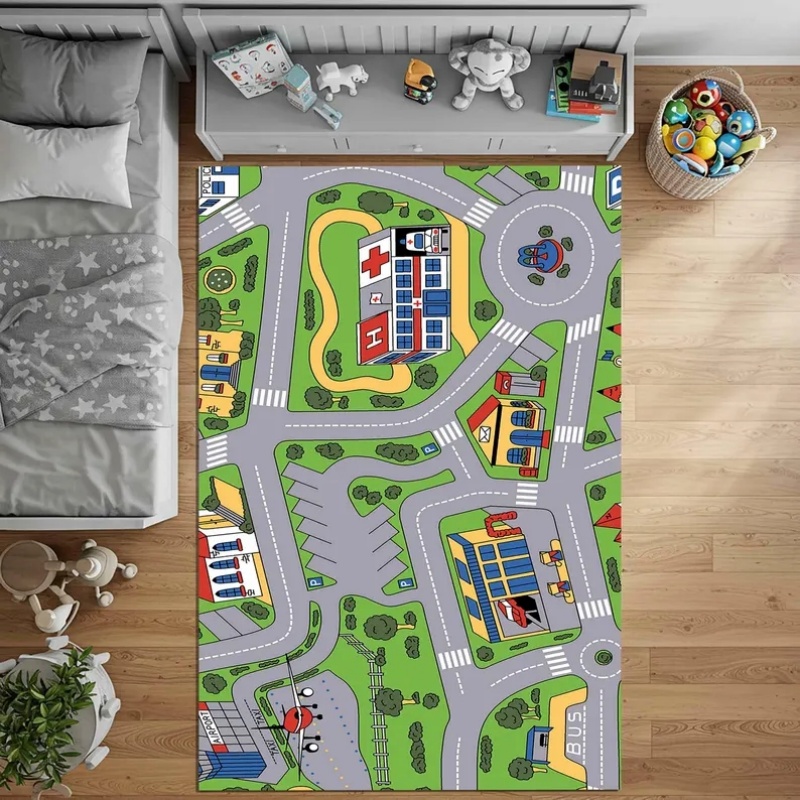 キッズシティロードマッププレイマット教育用カーペット子供のプ - Home Textiles Rug のレビューと価格