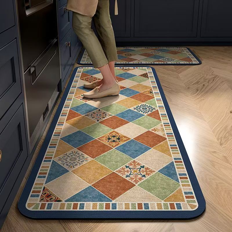 シンプルで抽象的なライン、汚れに強いフロアマット、滑り止め機 - Home Lines Textiles のレビューと価格