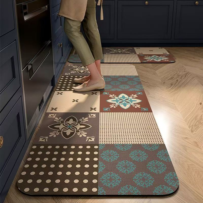 シンプルで抽象的なライン、汚れに強いフロアマット、滑り止め機 - Home Lines Textiles のレビューと価格