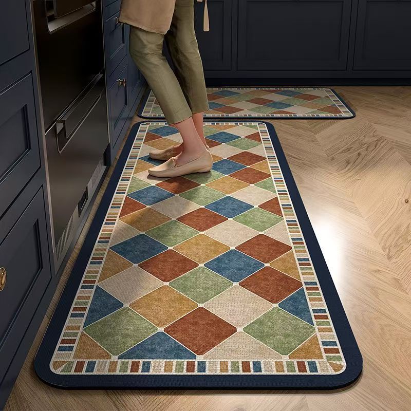シンプルで抽象的なライン、汚れに強いフロアマット、滑り止め機 - Home Lines Textiles のレビューと価格