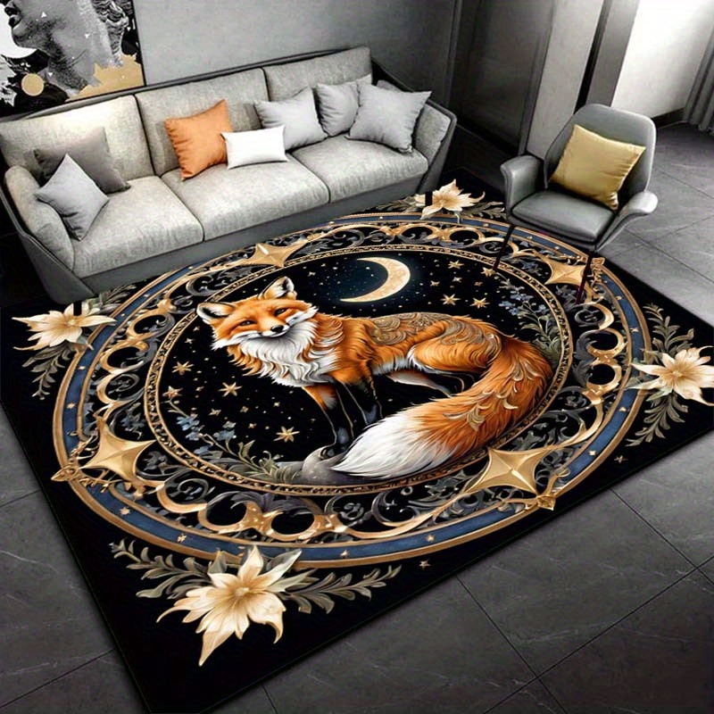ボヘミアンインテリア用のフォックスアンドムーンラウンドラグ  - Home Textiles Rug のレビューと価格