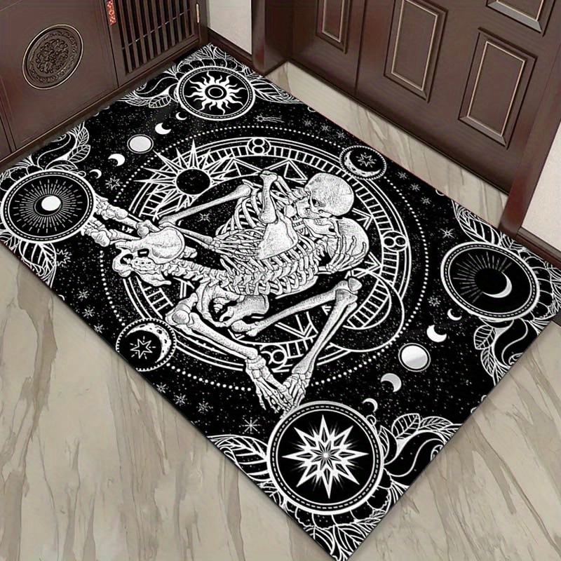 エレガントなスケルトンダンスラグ - 占星術のシンボルをあし - Home Textiles Rug のレビューと価格