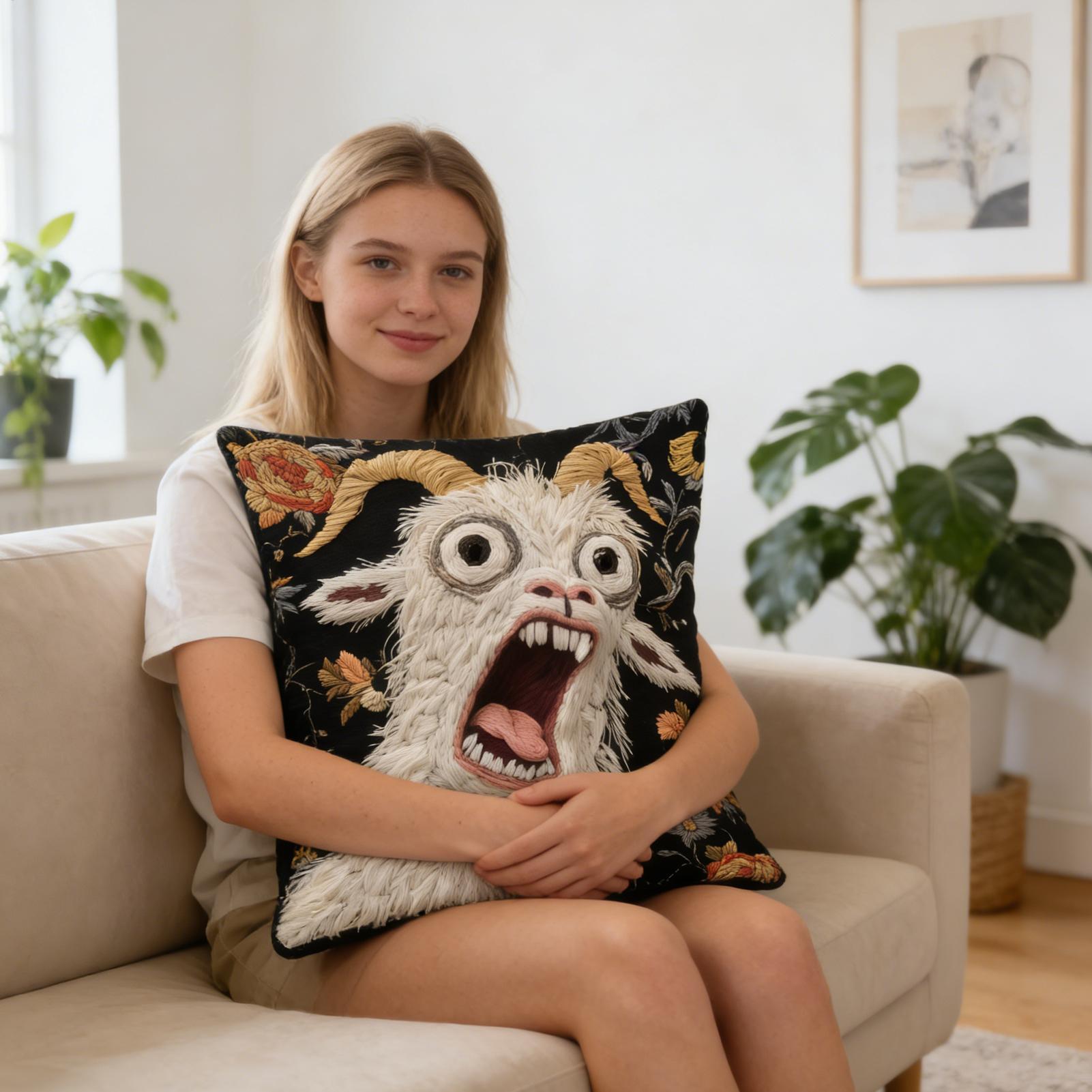 45x45cm スクリーミングゴート枕カバー ソフトプロテク - Pillow Cover 20X20 のレビューと価格