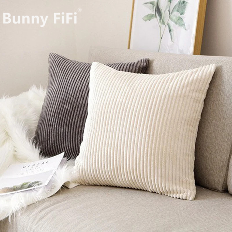 コーデュロイストライプクッションカバー 30 × 50/40 - Pillow Cover 20X20 のレビューと価格